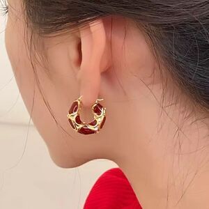 Vintage style hoop earrings A961
